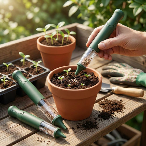 UabSamb™ 3-Pack Precision Seed Sower Tool Set - Manual Hand Seed Dispenser Planter for Garden Flower Vegetable Seeds, Smart Sowing System with Easy-Fill Chambers